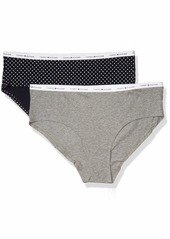Tommy Hilfiger Women's Cotton Hipster Underwear Plus Size Panty Multipack Dot Navy Blazer/Navy Blazer