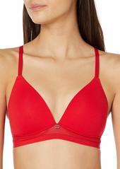 Tommy Hilfiger womens Cotton Lightly Padded Wire Free Mesh Detail Bra   US