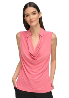 Tommy Hilfiger Women's Cowlneck Sleeveless Top - Rose Bud