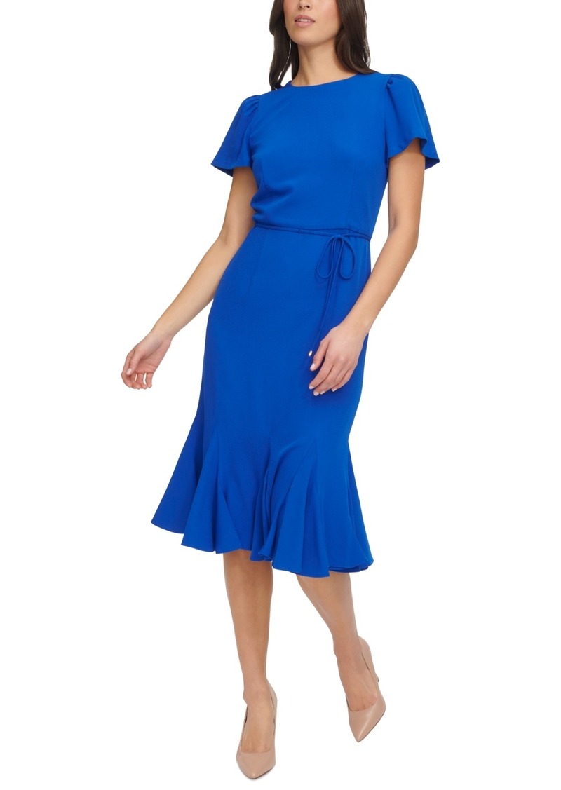 Tommy Hilfiger Women's Crepe Trumpet-Skirt Midi Dress - Majorelle Blue