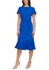 Tommy Hilfiger Women's Crepe Trumpet-Skirt Midi Dress - Majorelle Blue