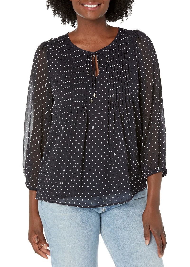 Tommy Hilfiger Women's Crinkle Pintuck Blouse