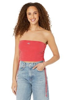 Tommy Hilfiger Women's Crop Top Ribbed Strapless Bandeau