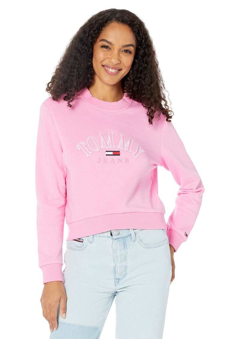 Tommy Hilfiger Women's Adaptive Cropped Logo Sweatshirt with Magnetic Closure  M