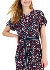 Tommy Hilfiger Women's Ditsy-Floral Printed Shirtdress - Sky Captain Multi