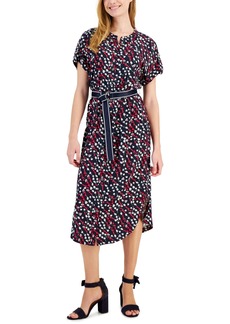 Tommy Hilfiger Women's Ditsy-Floral Printed Shirtdress - Sky Captain Multi