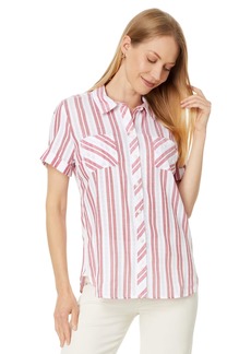 Tommy Hilfiger Womens Dobby Stripe Camp Shirt