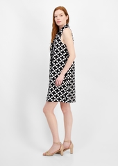 Tommy Hilfiger Women's Dot-Print Tie V-Neck Mini Dress - Blk/ivy