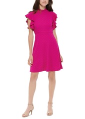 Tommy Hilfiger Women's Embroidered Fit & Flare Dress - Wineberry