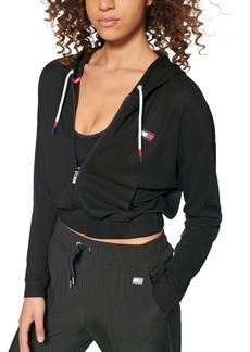 Tommy Hilfiger Women's Everyday Cropped Hooded Long Sleeve Tee