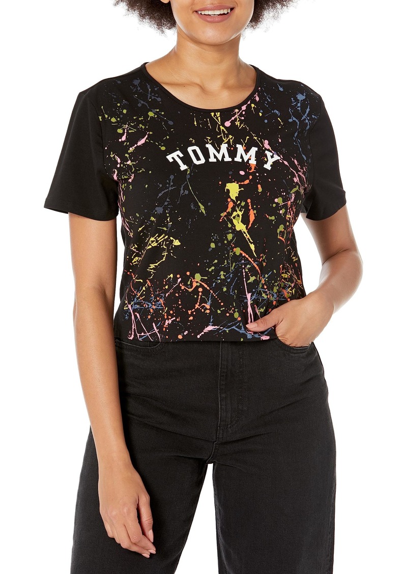 Tommy Hilfiger Women's Everyday Splatter Paint Short Sleeve T-Shirt