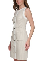 Tommy Hilfiger Women's Faux-Button-Front Sheath Dress - Ivory.khaki