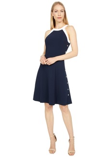 Tommy Hilfiger Women's Fit and Flare Dress Navy/Ivory