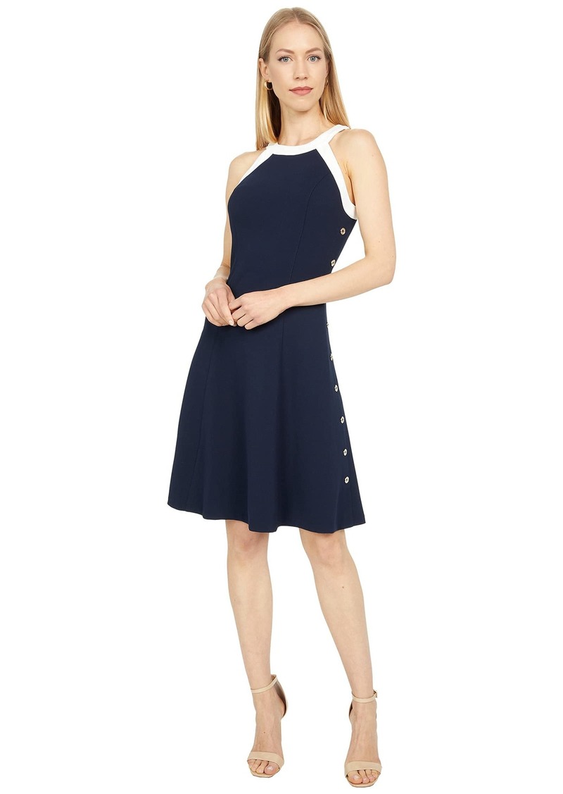 Tommy Hilfiger Women's Fit and Flare Dress Navy/Ivory