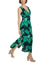 Tommy Hilfiger Women's Floral Empire-Waist Maxi Dress - Carmine Rose Multi