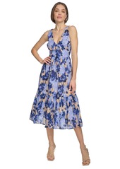 Tommy Hilfiger Women's Floral-Print Fit & Flare Dress - Sesame/blu