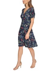 Tommy Hilfiger Women's Floral-Print Fit & Flare Dress - Skycp/bloom