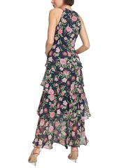 Tommy Hilfiger Women's Floral-Print Ruffled Maxi Dress - Sky Captain Multi