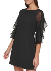 Tommy Hilfiger Women's Flutter-Sleeve Sheath Dress - Black