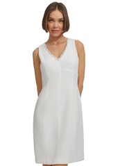 Tommy Hilfiger Women's Fringe-Trim Sheath Dress - Brght Wht