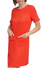 Tommy Hilfiger Women's Fringe-Trim Short-Sleeve Dress - Sunset