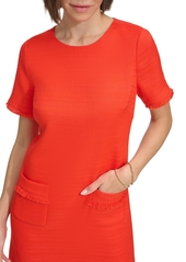 Tommy Hilfiger Women's Fringe-Trim Short-Sleeve Dress - Sunset