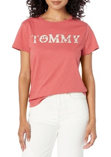 Tommy Hilfiger Women's Graphic Tee Logo Crewneck Shirt Top