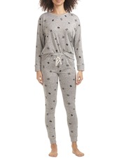 Tommy Hilfiger Women's Hacci Printed Pajama Set - Heather Gray