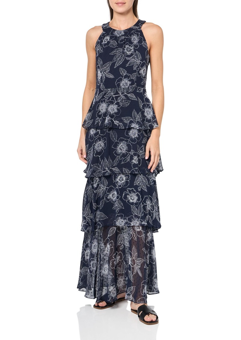 Tommy Hilfiger Womens Floral Tiered Maxi Dress