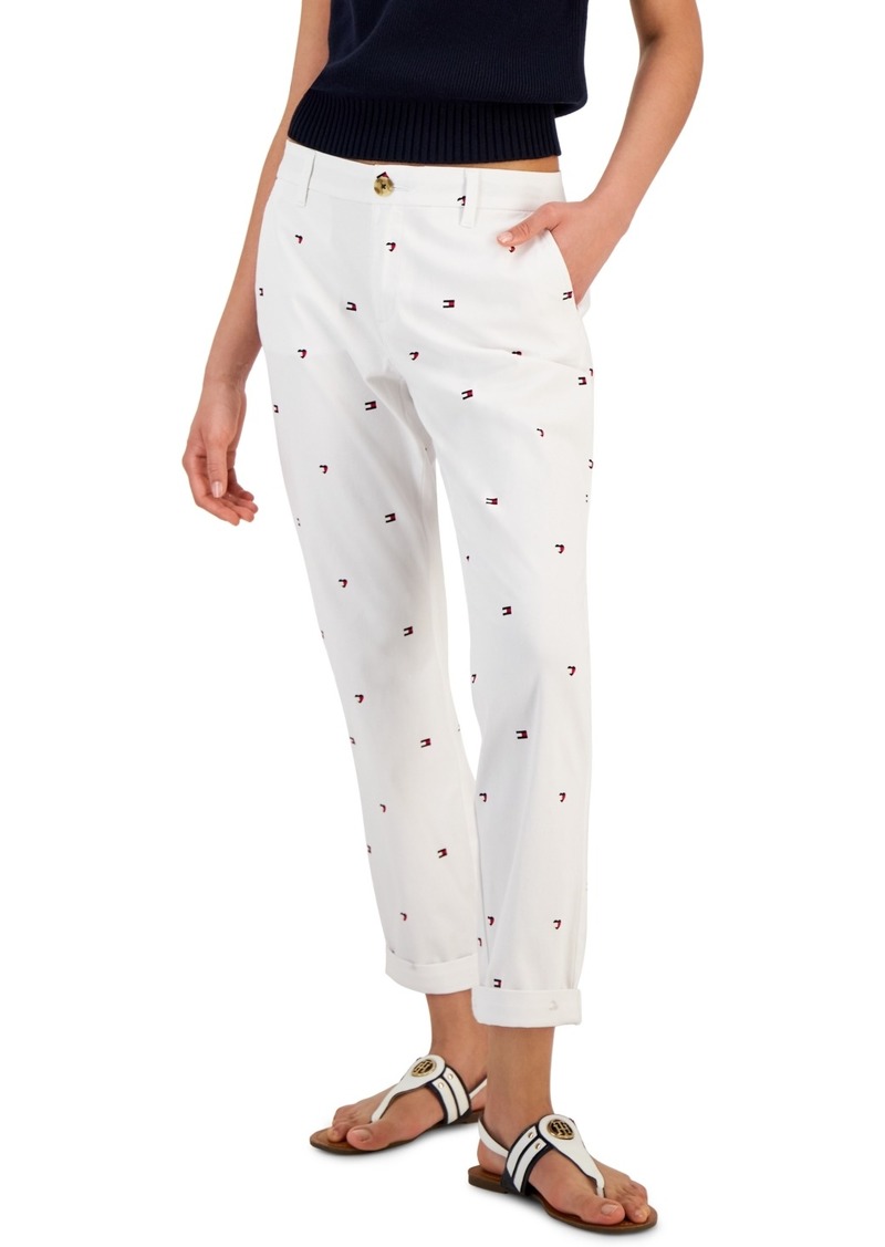 Tommy Hilfiger Women's Hampton Heart Flag Chino Pants - Hearts And Flags- Bright White Multi