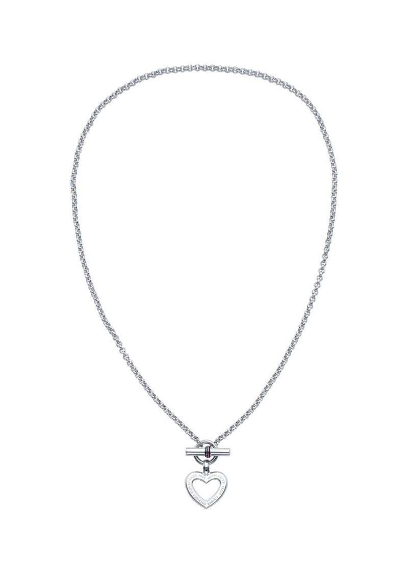 Tommy Hilfiger Women's Heart Necklace - Silver-Tone