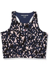 Tommy Hilfiger Women's High Neck Snow Leopard Print Removable Cups Tank