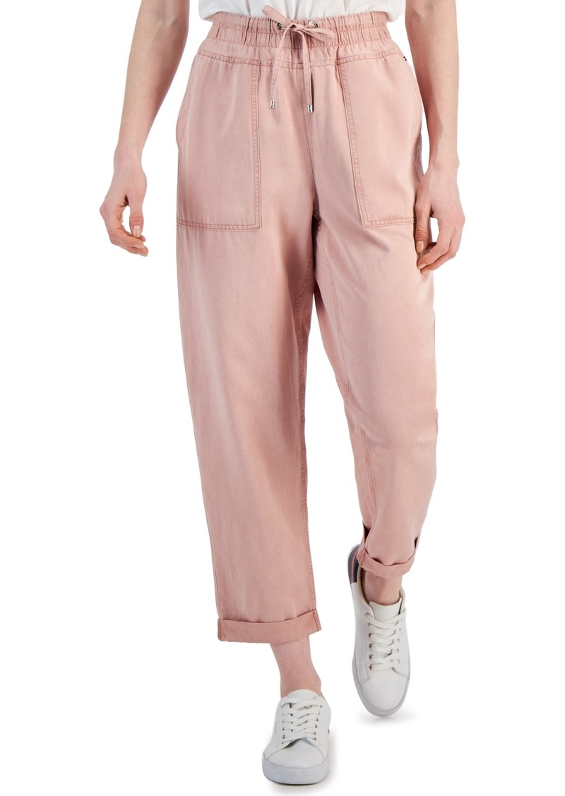 Tommy Hilfiger Women's High Rise Cuffed Twill Pants - Misty Rose