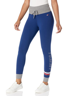 Tommy Hilfiger Performance Athletic Leggings-Full-Length Leggings for Women Deep Blue Tri-Color