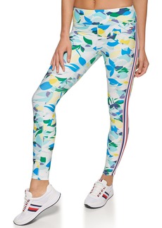 Tommy Hilfiger Women's High Rise Topical Floral Print Side Stripe Tape Legging