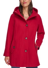 Tommy Hilfiger Women's Hooded Button-Front Coat, Created for Macy's - Black
