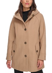 Tommy Hilfiger Women's Hooded Button-Front Coat, Created for Macy's - Red