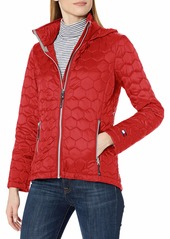 Tommy Hilfiger Women's Hooded Quilted Packable Jacket Deep Crimson Red