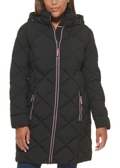 Tommy Hilfiger Women's Hooded Quilted Puffer Coat - Black