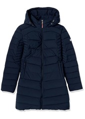 TOMMY HILFIGER Women's Hooded Solid Zip Up Long Packable Jacket