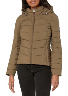 Tommy Hilfiger Women's Hooded Zip Front Short Packable Jacket