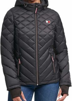 Tommy Hilfiger Women's Hooded Zip Front Short Packable Jacket