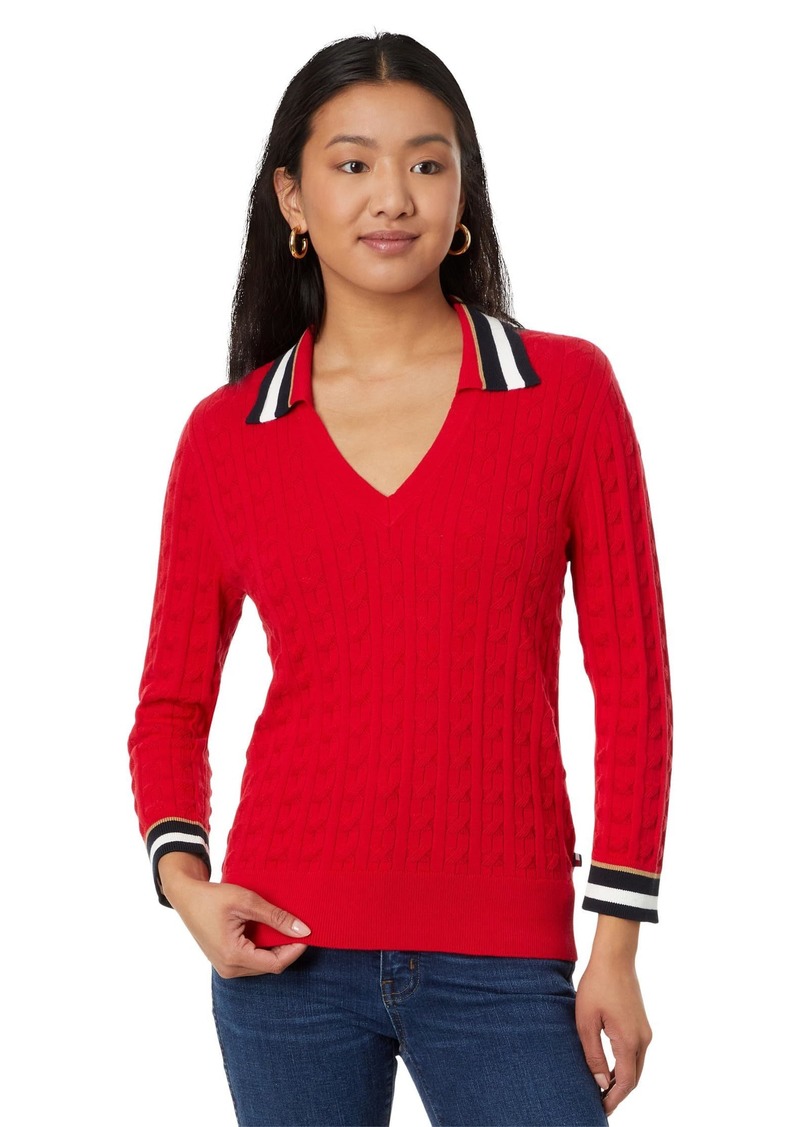 Tommy Hilfiger Cable Johnny Collar Sweater  SM (US 4-6)