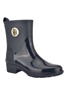 Tommy Hilfiger Women's Kippa Pull On Narrow Calf Rain Boots - Dark Blue