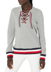 Tommy Hilfiger Women's Lace Up Top with Global Hem  XL