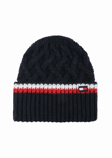 Tommy Hilfiger Women's Lattice Cable with Stripes Cuff Hat