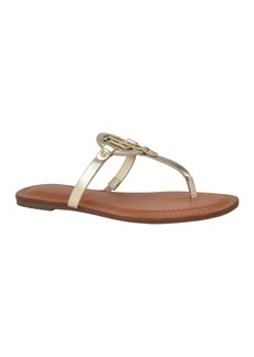 Tommy Hilfiger Women's Litzy Flat Slip On Logo Sandals - Gold