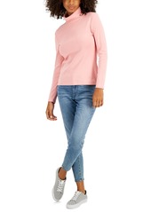 Tommy Hilfiger Women's Long Sleeve Cotton Turtleneck Top - Sky Capt