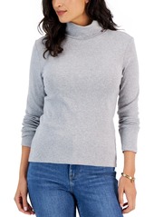 Tommy Hilfiger Women's Long Sleeve Cotton Turtleneck Top - Sky Capt