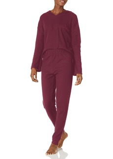 Tommy Hilfiger Women's Long Sleeve Top and Jogger Bottom Pant Pajama Set